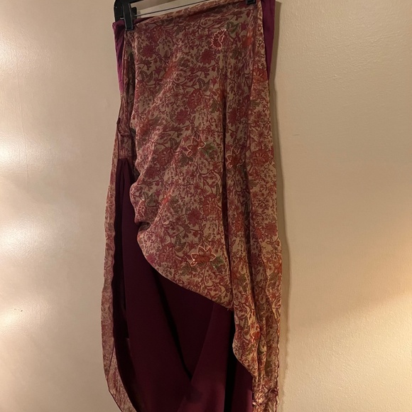 Soft Surrounding Silk Embroidered Lined Maxi Skirt--Size 4 - Picture 6 of 12